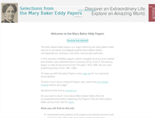 Tablet Screenshot of marybakereddypapers.org